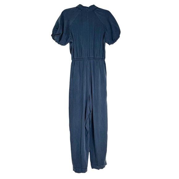 NWT J. Crew Puff Sleeve Drapey Belted Jumpsuit Blue Size 0 - Picture 7 of 11